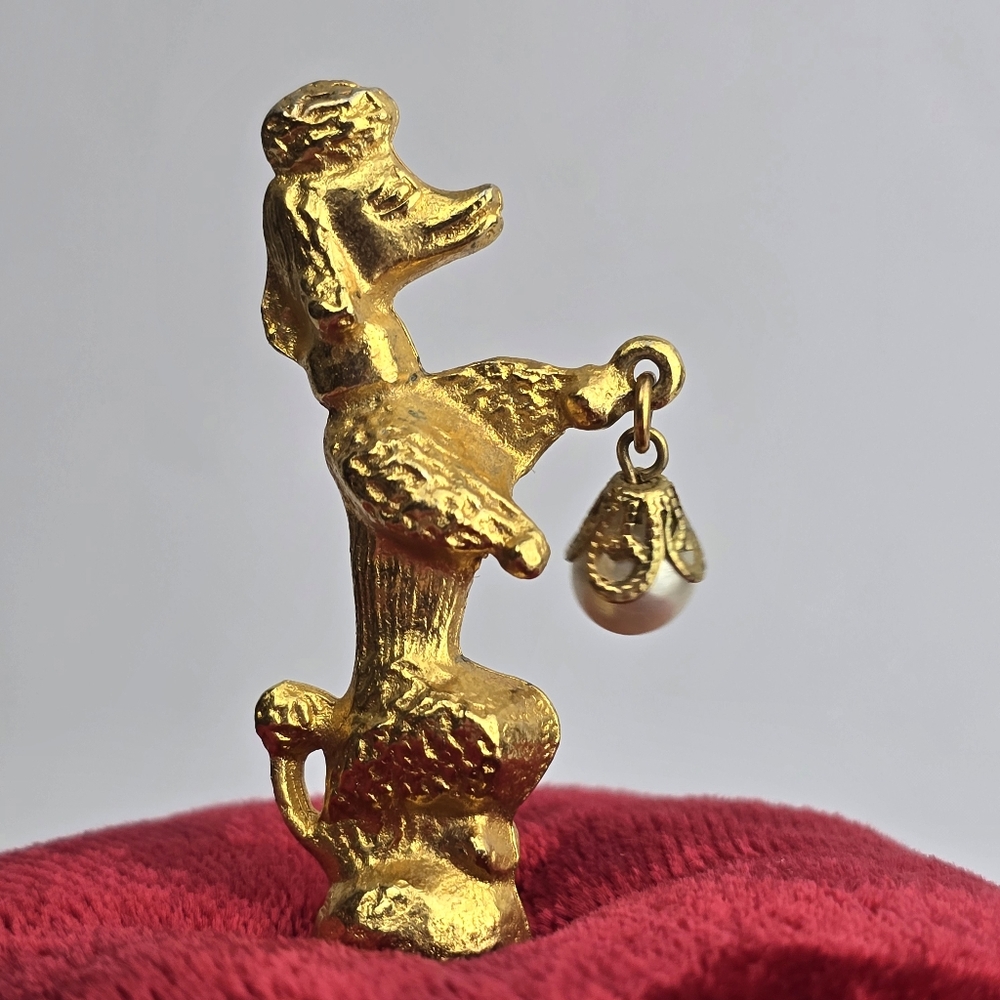 Poodle Pin Cushion Red Velvet Vintage - Picture 3 of 11